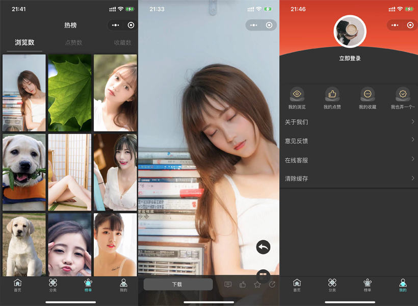 最美壁纸小程序源码，支持微信/抖音双端，支持多种流量主广告-绪飞博客网